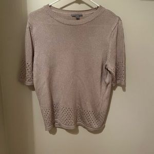 COS Beige Cream Sweater Knit Short Sleeve EUC